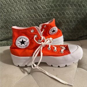 Converse High-Top Sneakers - Orange and White